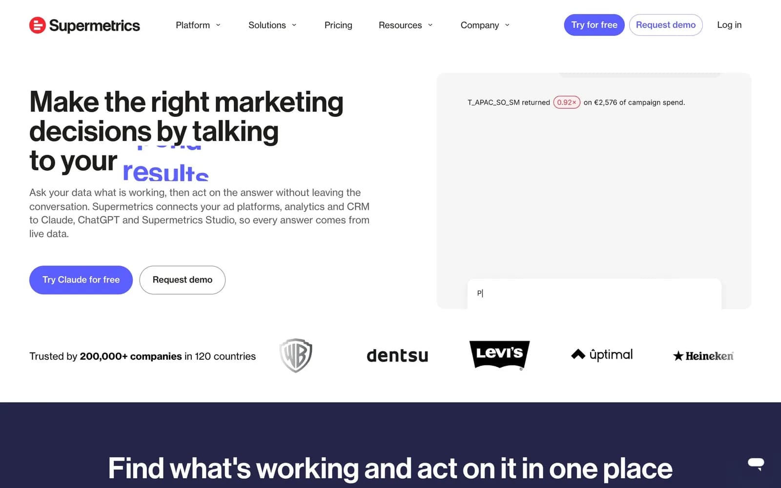 Supermetrics homepage, 23 October 2026