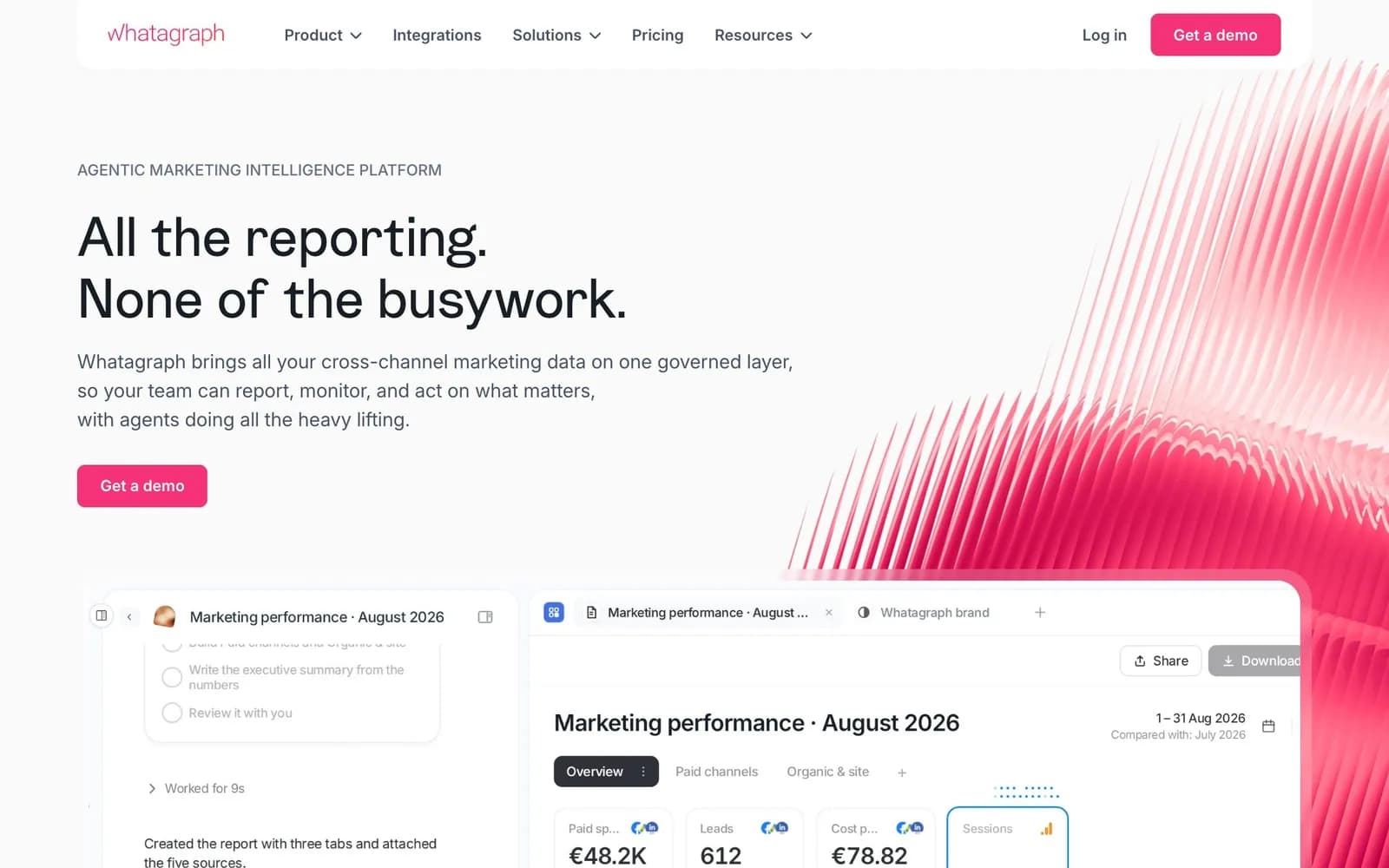 Whatagraph homepage, 23 October 2026
